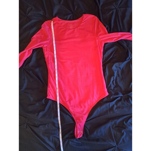 Woolx Sophia Womens Size M Pink Wool Tencel Blend Long Sleeve Bodysuit Top - Picture 8 of 12